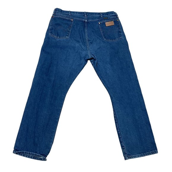 VTG WRANGLER COWBOY CUT JEANS SIZE 42 X 30 BLUE 13MWZ STRAIGHT LEG USA MADE MENS - Picture 1 of 5